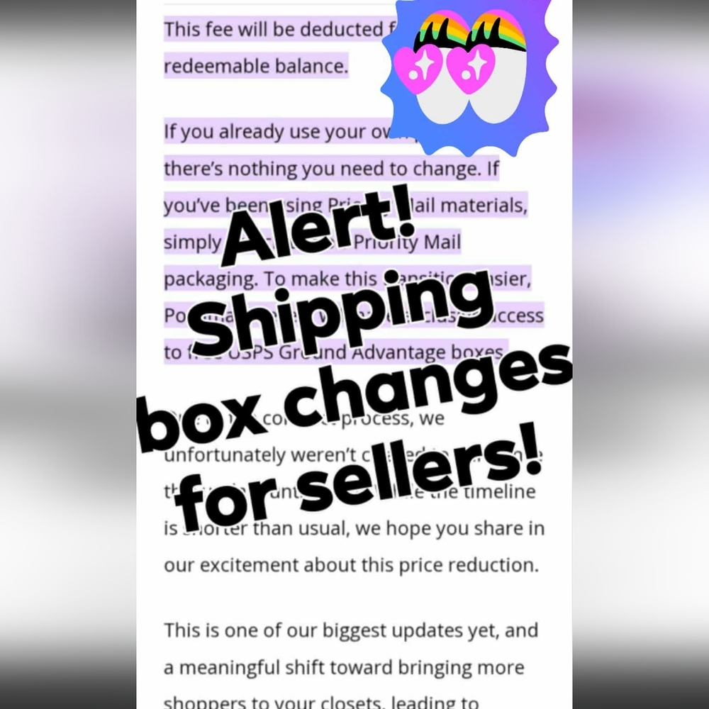 Poshmark Shipping Alert Notice